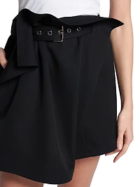 Belted Foldover Miniskirt