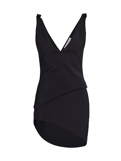 V-Neck Asymmetric Minidress