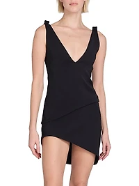V-Neck Asymmetric Minidress
