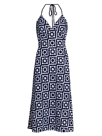 Rebecca Crochet Halter Midi-Dress