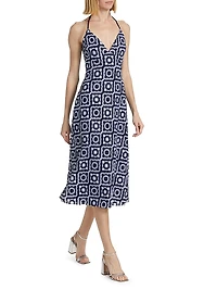 Rebecca Crochet Halter Midi-Dress