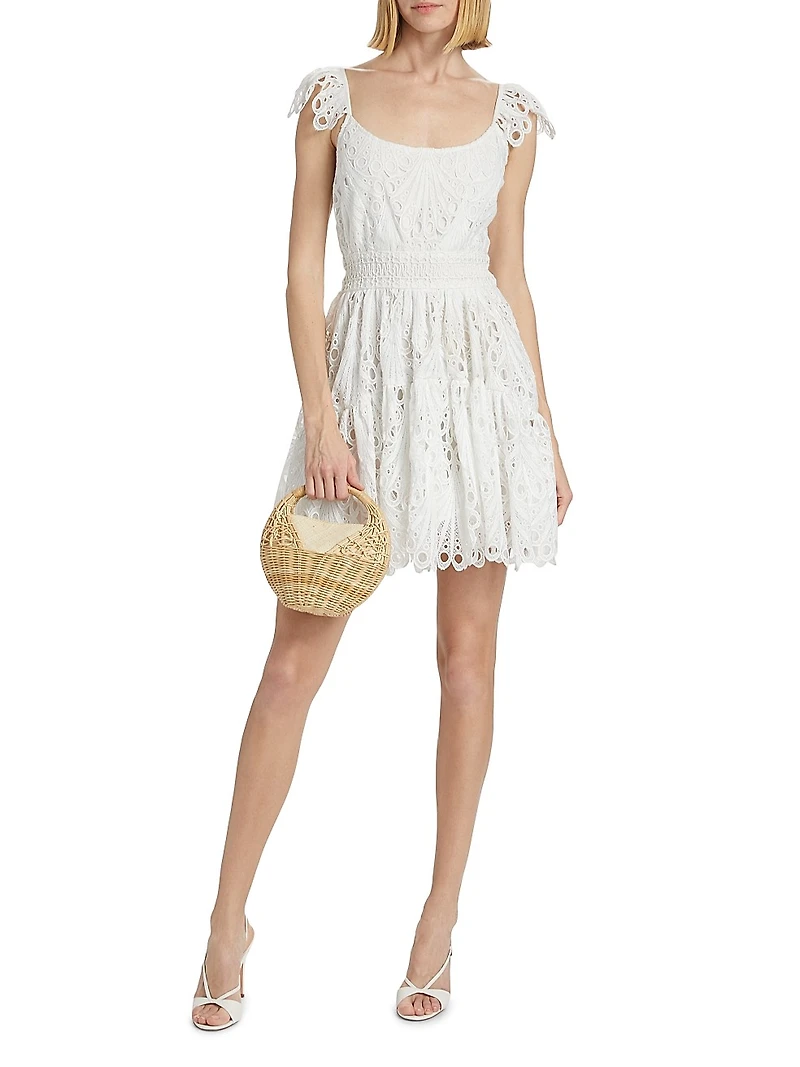 Charlotte Eyelet Scallop Minidress