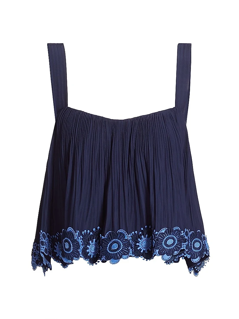 Elizabeth Pleated Floral Hem Top