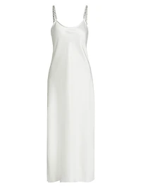 Lizzie Satin Chainlink Slip Midi-Dress