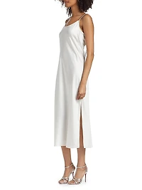 Lizzie Satin Chainlink Slip Midi-Dress