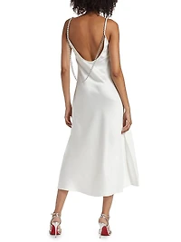 Lizzie Satin Chainlink Slip Midi-Dress