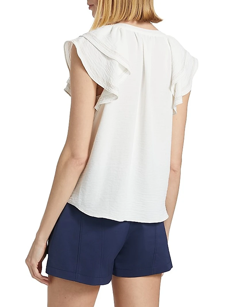 Lettie Ruffled V-Neck Top