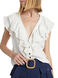 Lettie Ruffled V-Neck Top