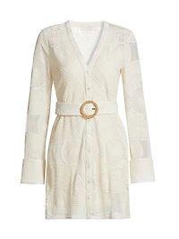 Teresa Embroidered Belted Minidress