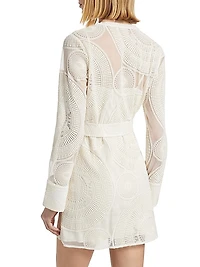 Teresa Embroidered Belted Minidress