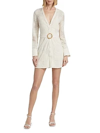 Teresa Embroidered Belted Minidress