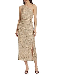 Nanu Printed One-Shoulder Midi-Dress