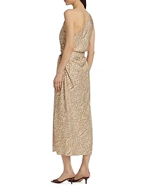 Nanu Printed One-Shoulder Midi-Dress