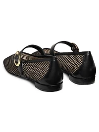 Arabella Mesh & Leather Mary Janes