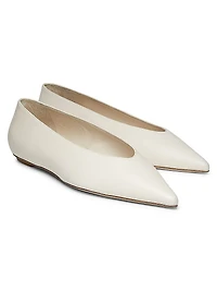 Lina Lacquered Leather Pointed Flats