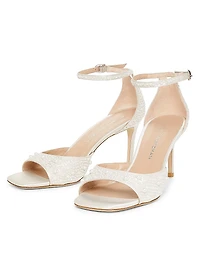 Bliss 75MM Imitation-Pearl-Embellished Satin Sandals