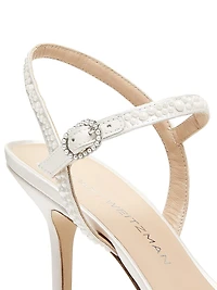 Bliss 85MM Pearl-Embellished Satin Pumps