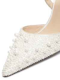 Bliss 85MM Pearl-Embellished Satin Pumps