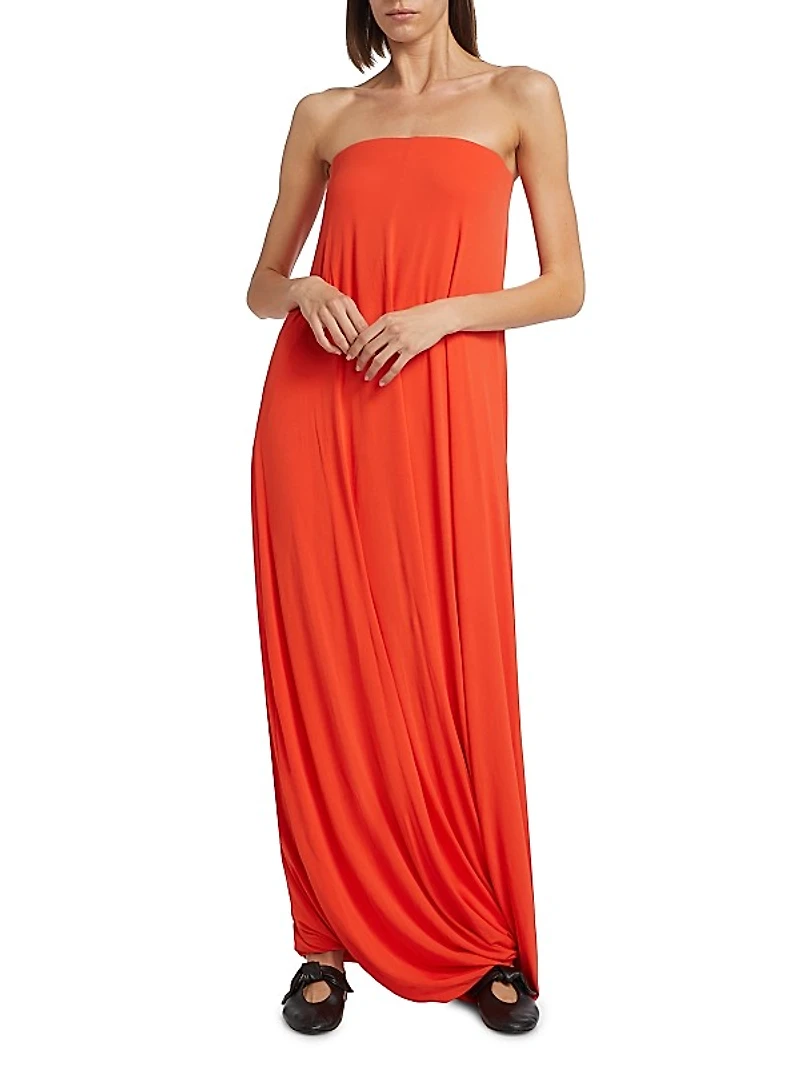 Eula Twist Strapless Maxi-Dress