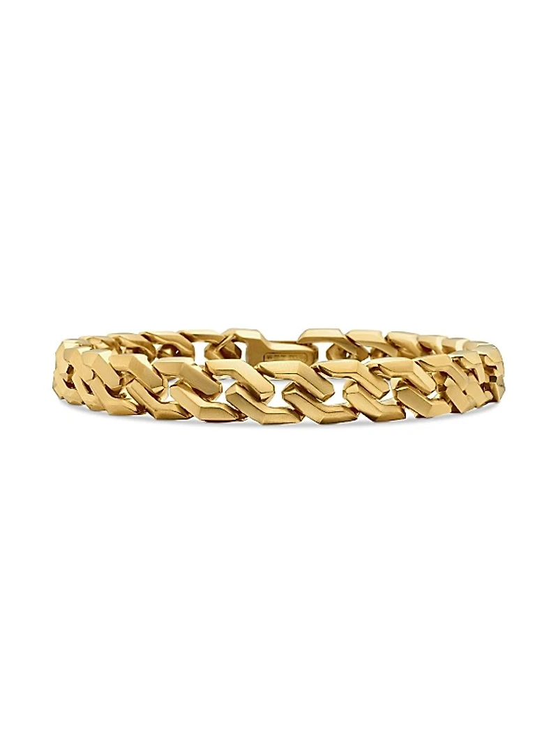 Curb Chain Angular Link Bracelet in 18K Yellow Gold