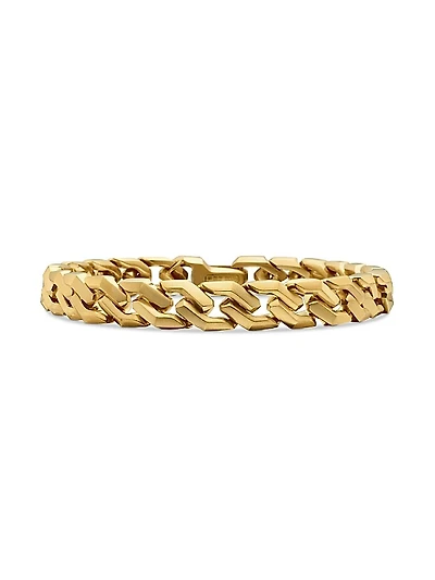 Curb Chain Angular Link Bracelet in 18K Yellow Gold