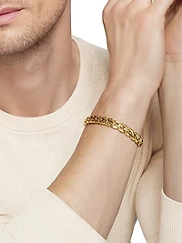 Curb Chain Angular Link Bracelet in 18K Yellow Gold
