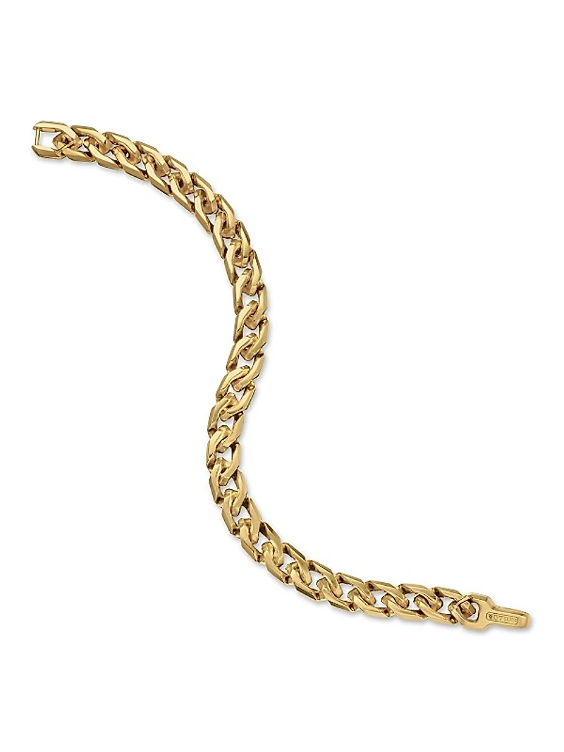 Curb Chain Angular Link Bracelet in 18K Yellow Gold