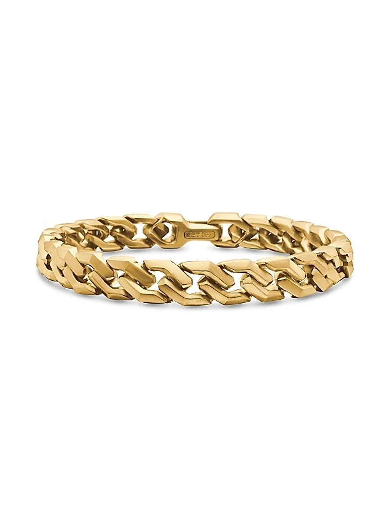Curb Chain Angular Link Bracelet in 18K Yellow Gold