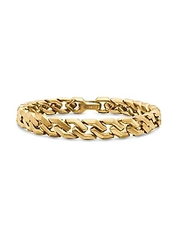 Curb Chain Angular Link Bracelet in 18K Yellow Gold