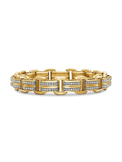 Deco Beveled Link Bracelet 18K Yellow Gold