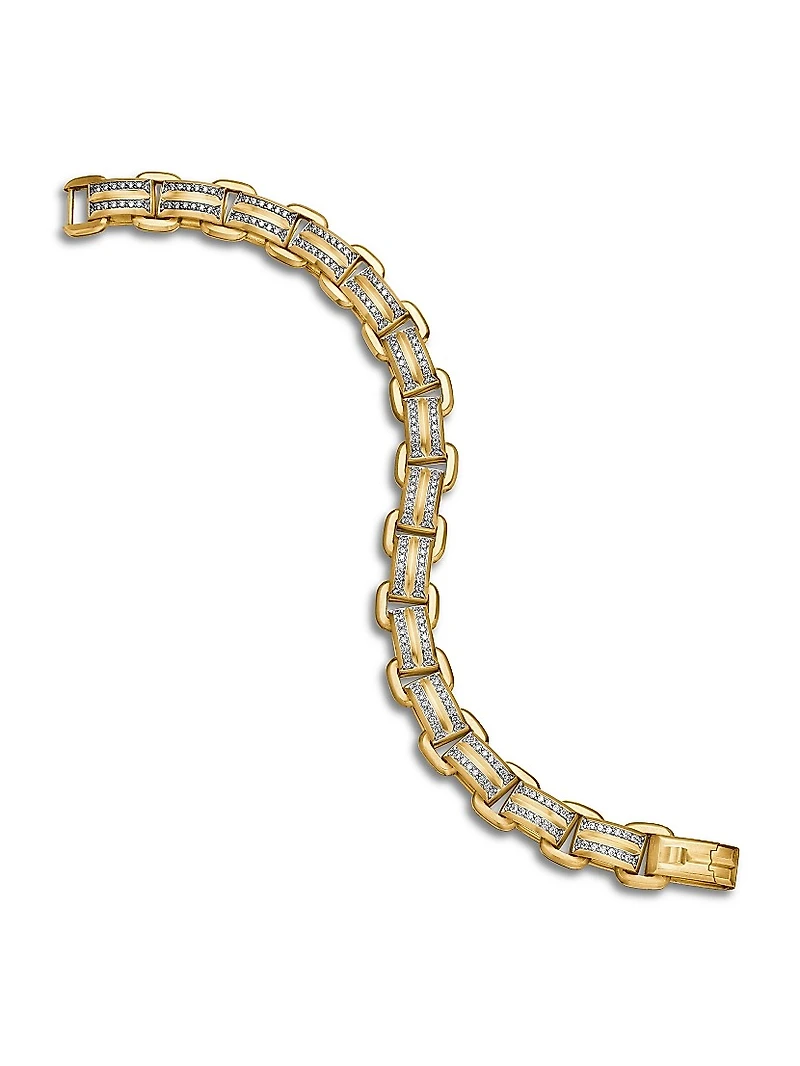 Deco Beveled Link Bracelet 18K Yellow Gold