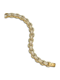 Deco Beveled Link Bracelet 18K Yellow Gold