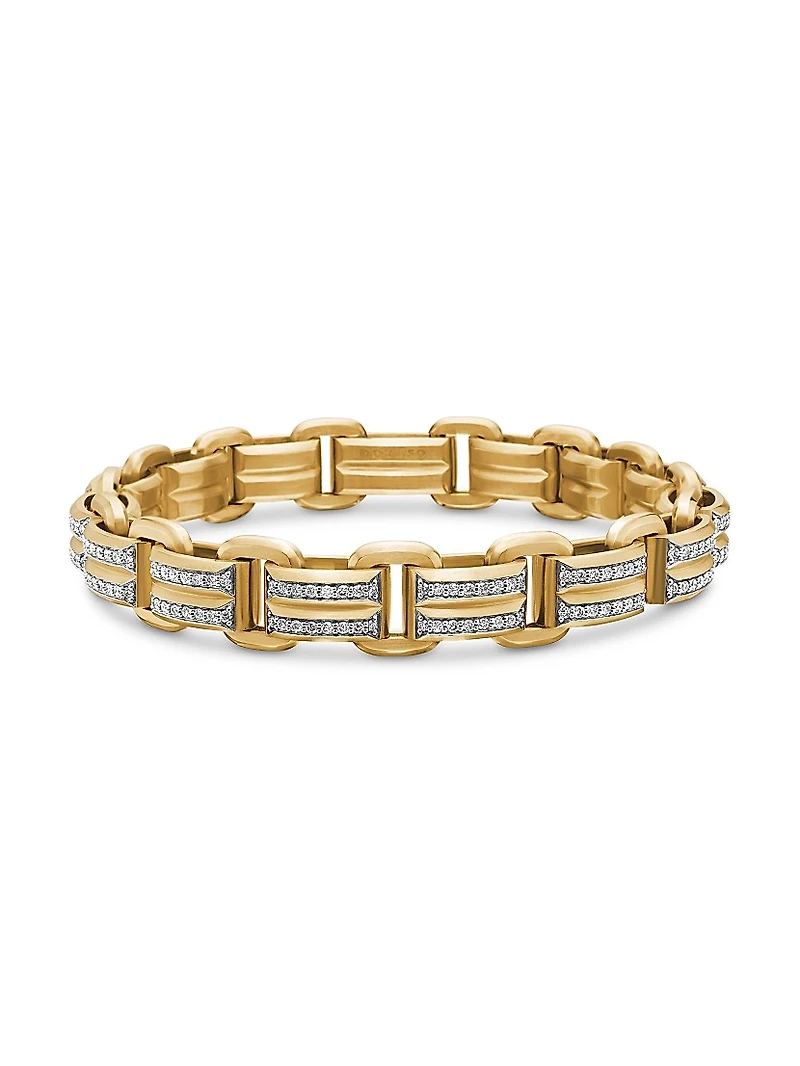 Deco Beveled Link Bracelet 18K Yellow Gold