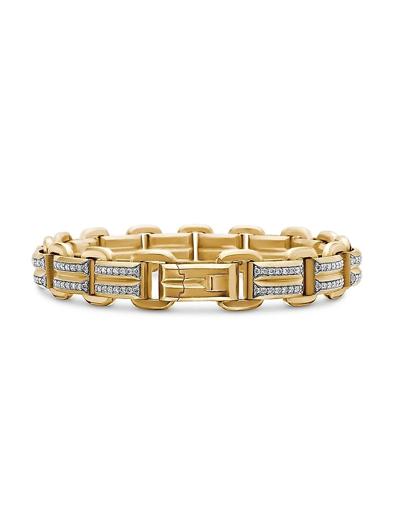 Deco Beveled Link Bracelet 18K Yellow Gold