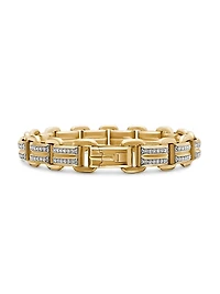 Deco Beveled Link Bracelet 18K Yellow Gold