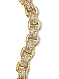 Deco Beveled Link Bracelet 18K Yellow Gold