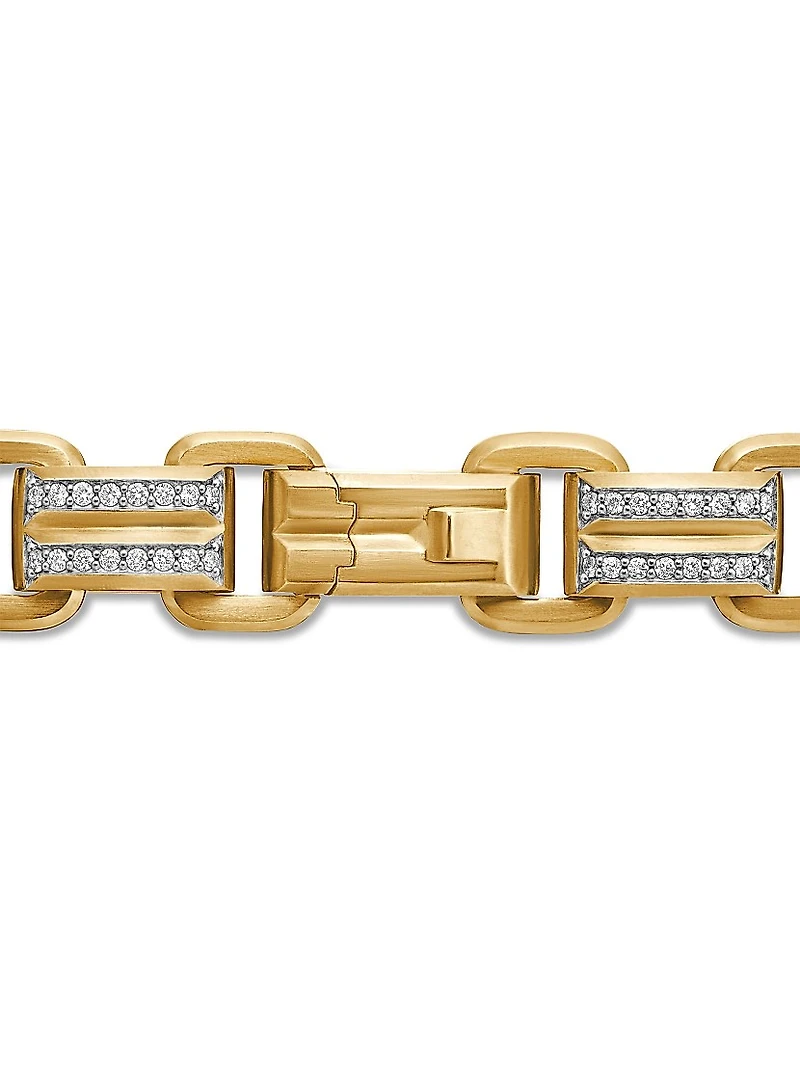 Deco Beveled Link Bracelet 18K Yellow Gold