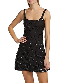 Ziva Embellished Fit & Flare Minidress