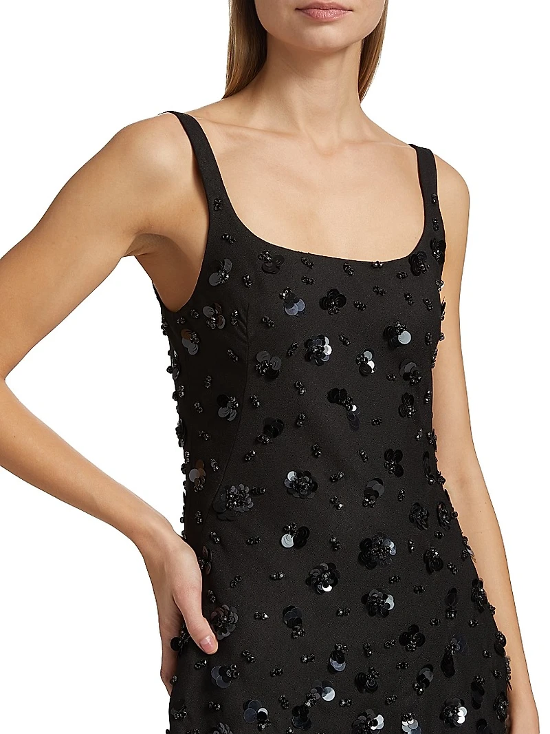 Ziva Embellished Fit & Flare Minidress