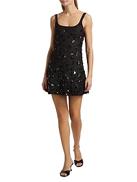 Ziva Embellished Fit & Flare Minidress