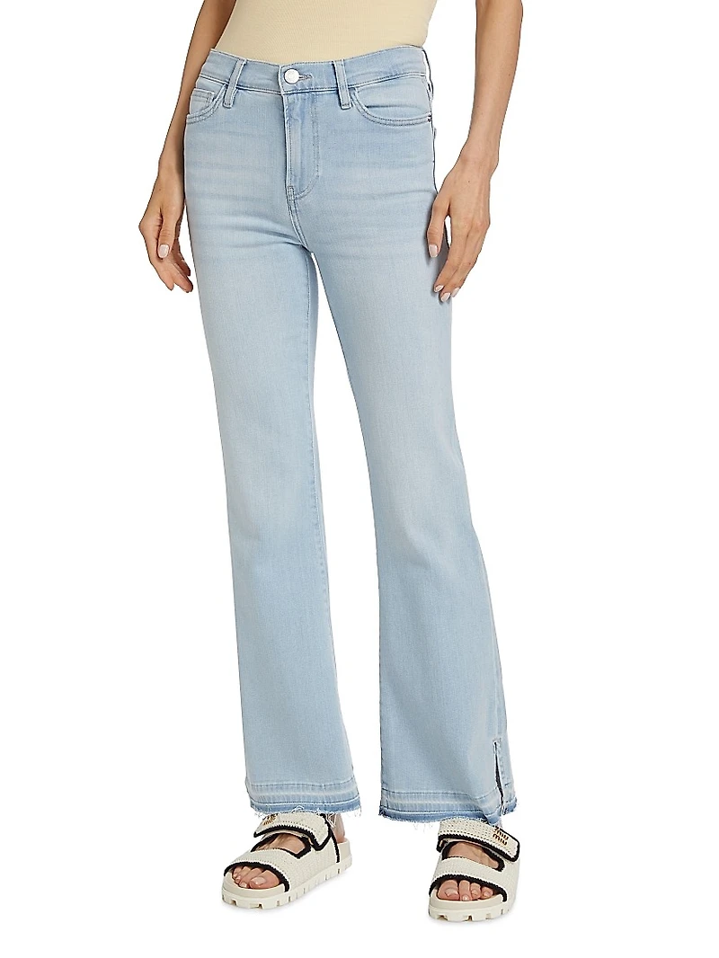 Le Easy Released Fray Hem Flare Jeans