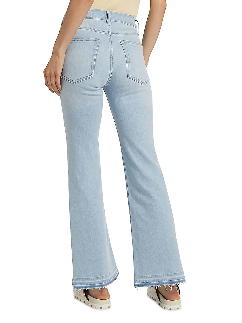 Le Easy Released Fray Hem Flare Jeans