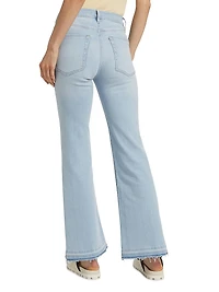 Le Easy Released Fray Hem Flare Jeans
