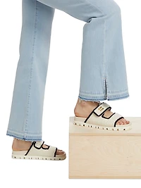 Le Easy Released Fray Hem Flare Jeans