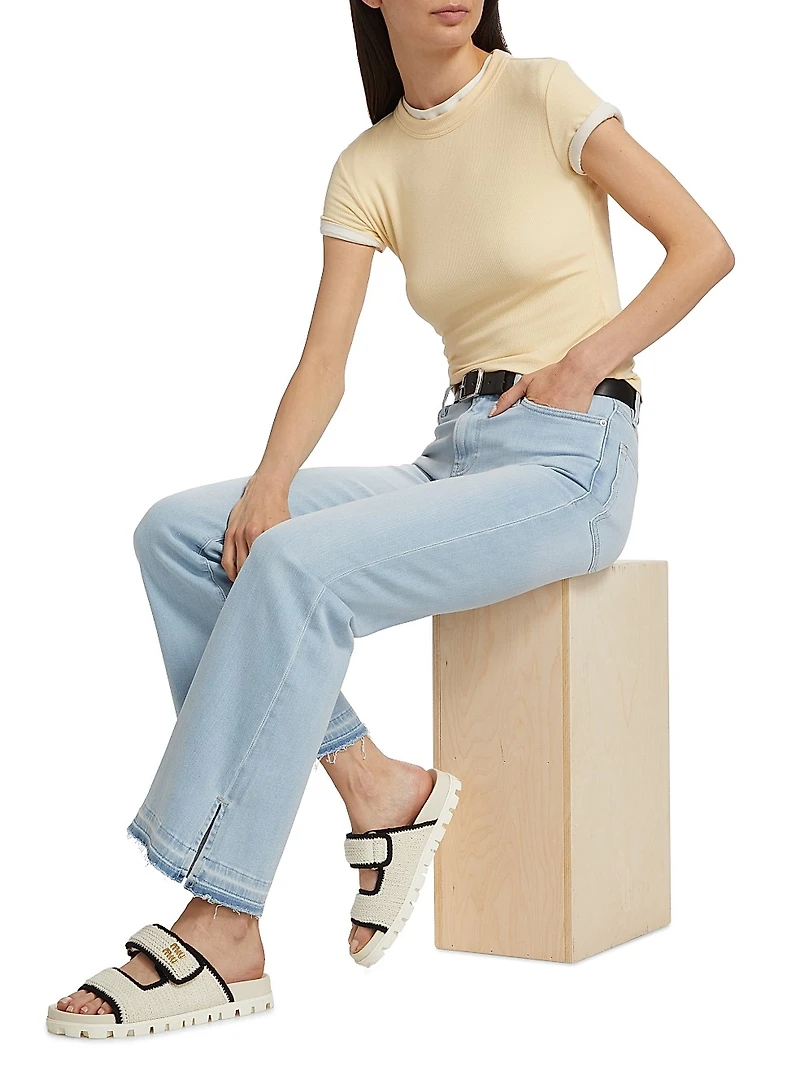 Le Easy Released Fray Hem Flare Jeans
