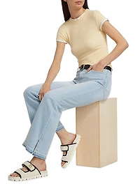 Le Easy Released Fray Hem Flare Jeans