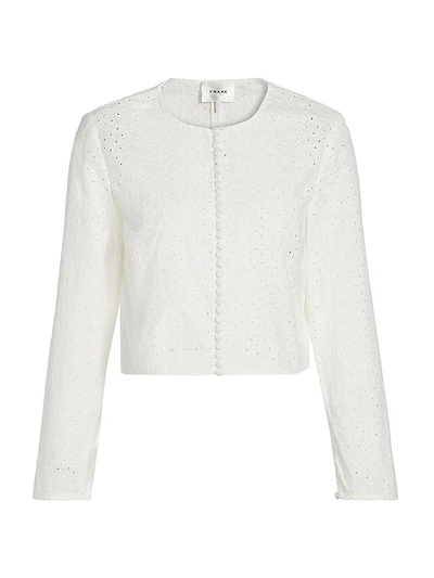Floral Eyelet Crop Jacket