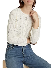 Floral Eyelet Crop Jacket