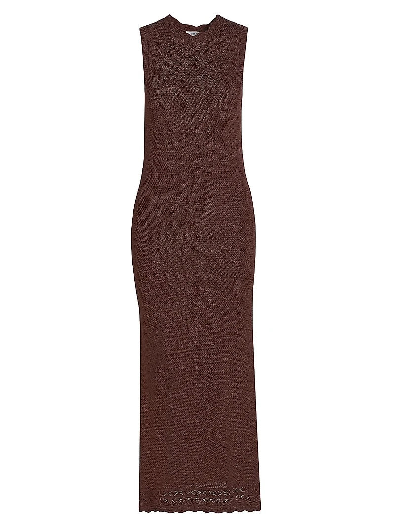 Pointelle Knit Maxi Dress