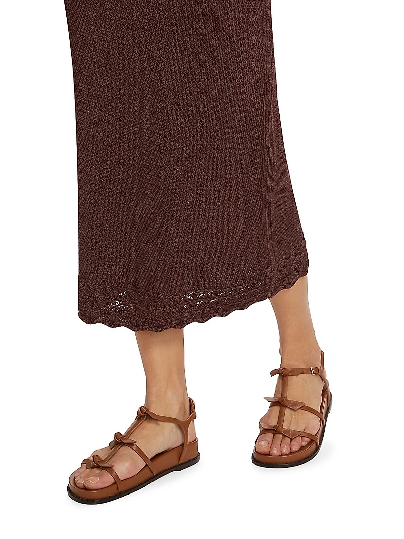 Pointelle Knit Maxi Dress